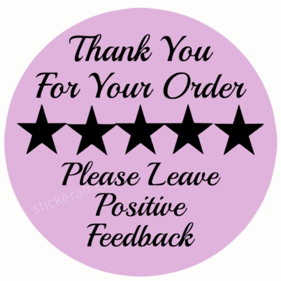 Thank You Stickers Positive Feedback Labels 5 Star Review Packaging - Picture 12 of 15